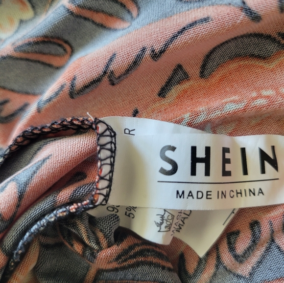 'Shein' Plus Size Floral Print Beaded Pearl Bell Sleeve Maxi Dress, Women's Plus - Picture 10 of 16